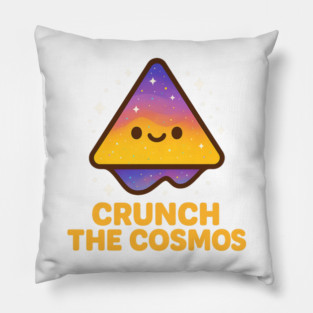 Crunch The Cosmos – Cute Space Nacho Art | Funny Cosmic Snack Tee Pillow