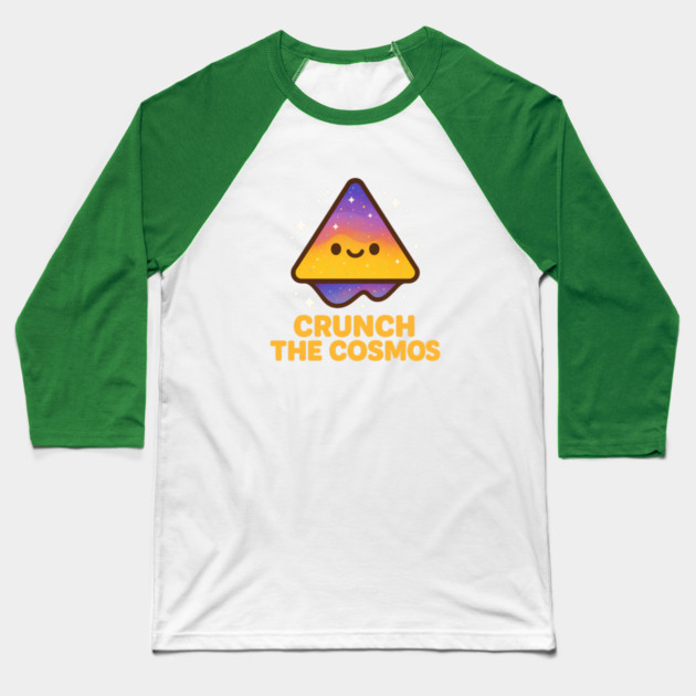 Crunch The Cosmos – Cute Space Nacho Art | Funny Cosmic Snack Tee Baseball T-Shirt by Anne Lee