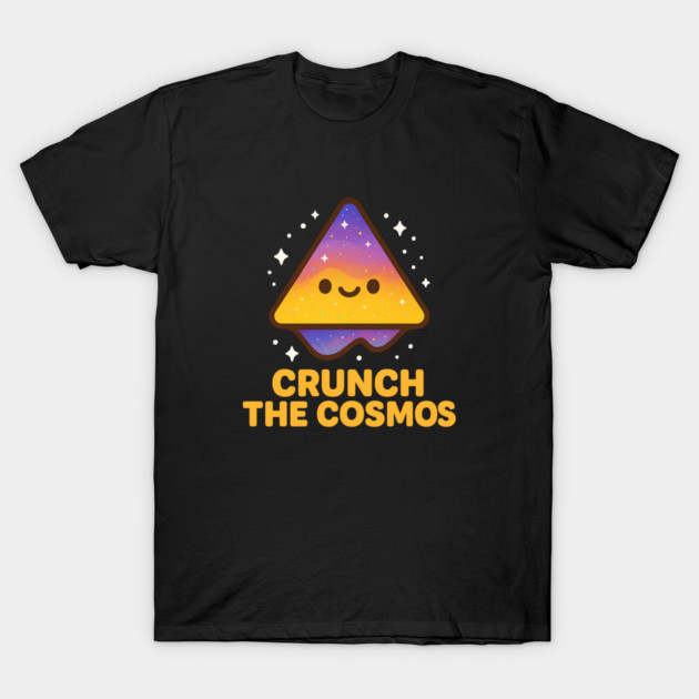 Crunch The Cosmos – Cute Space Nacho Art | Funny Cosmic Snack Tee T-Shirt by Anne Lee