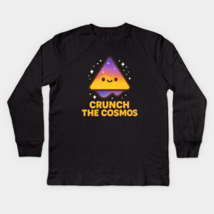 Crunch The Cosmos – Cute Space Nacho Art | Funny Cosmic Snack Tee Kids Long Sleeve T-Shirt