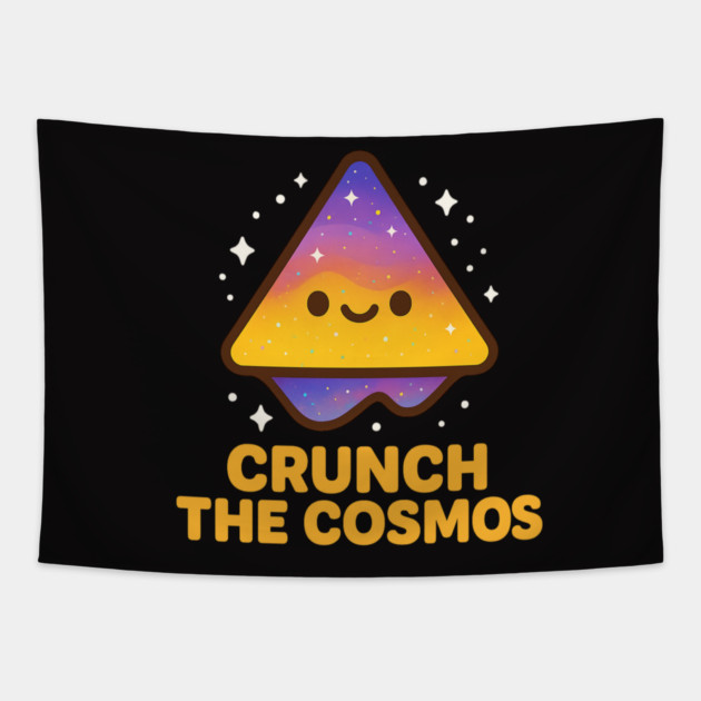 Crunch The Cosmos – Cute Space Nacho Art | Funny Cosmic Snack Tee Tapestry by Anne Lee