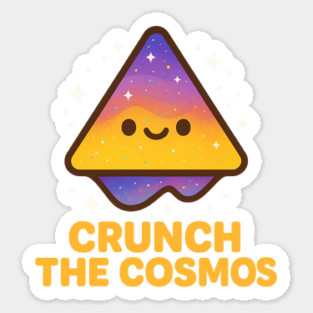 Crunch The Cosmos – Cute Space Nacho Art | Funny Cosmic Snack Tee Sticker