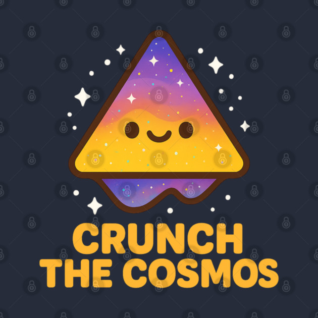 Crunch The Cosmos – Cute Space Nacho Art | Funny Cosmic Snack Tee by Anne Lee