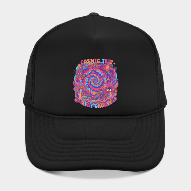 Cosmic Trip Stay Groovy – 70s Psychedelic Mushroom Trippy Retro Design by Vintage Retro Prints by RDR Design