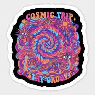 Cosmic Trip Stay Groovy – 70s Psychedelic Mushroom Trippy Retro Design Magnet