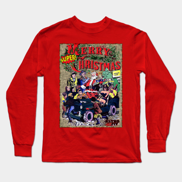 Merry Christmas Retro Style Long Sleeve T-Shirt by Joaddo