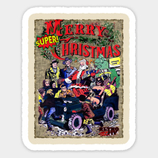 Merry Christmas Retro Style Sticker