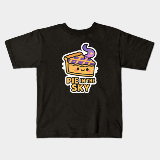 Pie in the Sky – Cute Space Dessert Art | Funny Cosmic Foodie Tee Kids T-Shirt by Anne Lee