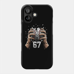 Baseball 67 – Cracked Ball Number 67 Funny Six Seven Meme Phone Case