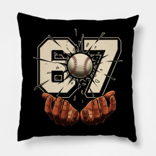 Baseball-67-Six Seven-Funny-Gen-Alpha-Meme Pillow