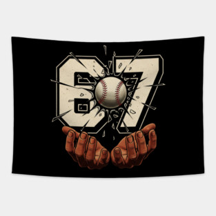 Baseball-67-Six Seven-Funny-Gen-Alpha-Meme Tapestry