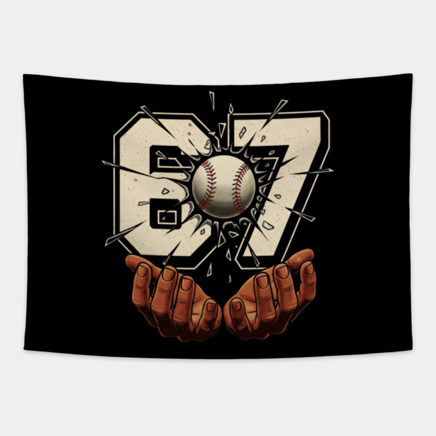 Baseball-67-Six Seven-Funny-Gen-Alpha-Meme Tapestry by ArtistTee ⭐⭐⭐⭐⭐