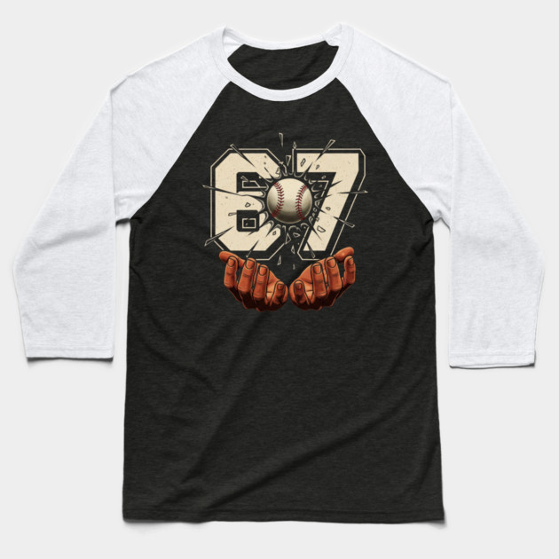 Baseball-67-Six Seven-Funny-Gen-Alpha-Meme Baseball T-Shirt by ArtistTee ⭐⭐⭐⭐⭐