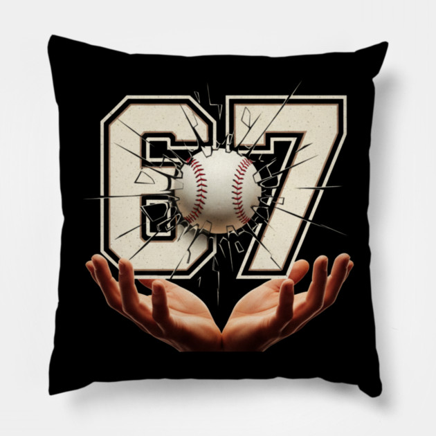 baseball 67 Funny Pillow by ArtistTee ⭐⭐⭐⭐⭐