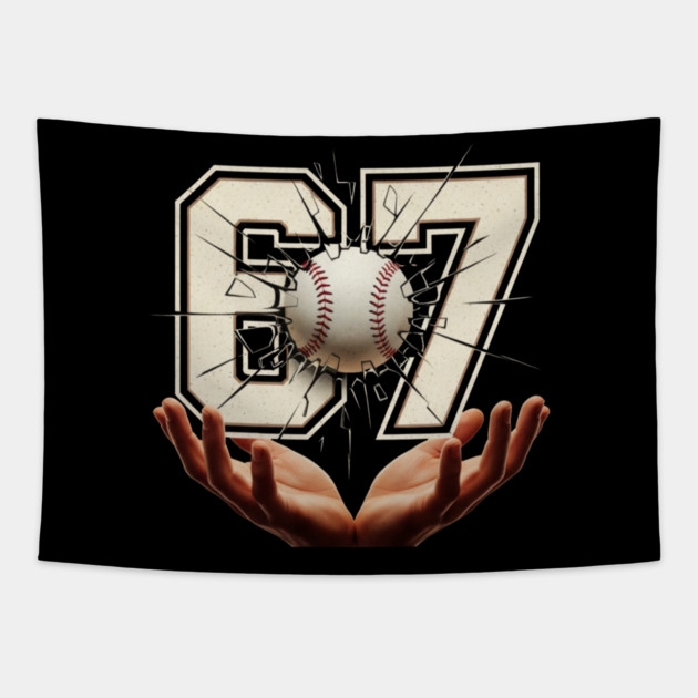 baseball 67 Funny Tapestry by ArtistTee ⭐⭐⭐⭐⭐