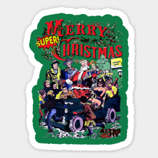 Merry Christmas Retro Style Sticker