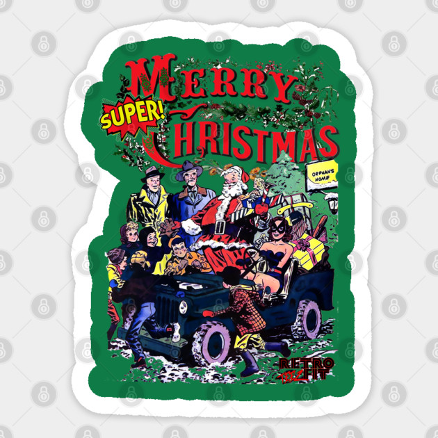 Merry Christmas Retro Style Sticker by Joaddo