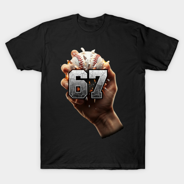 67 Funny Six Seven Meme Baseball Hand T-Shirt by ArtistTee ⭐⭐⭐⭐⭐