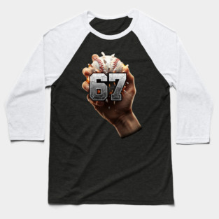 67 Funny Six Seven Meme Baseball Hand Baseball T-Shirt