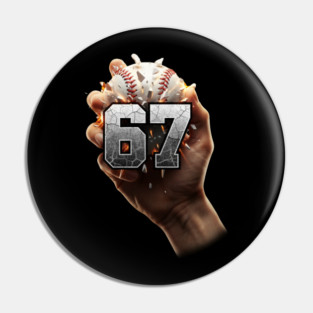 67 Funny Six Seven Meme Baseball Hand Pin