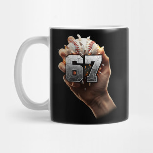 67 Funny Six Seven Meme Baseball Hand Mug