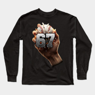 67 Funny Six Seven Meme Baseball Hand Long Sleeve T-Shirt