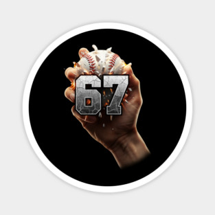 67 Funny Six Seven Meme Baseball Hand Magnet