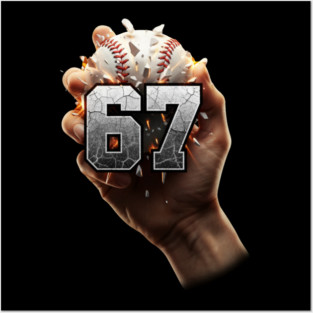 67 Funny Six Seven Meme Baseball Hand Posters and Art