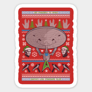 Trek The Halls Sticker