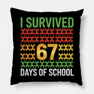 I Survived 67 Days of School – Funny 6-7 Kids Meme Teacher Student Pillow