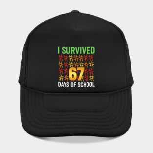 I-Survived-67-Days-of-School-Funny6-7-Kids-Meme-Teacher-Student Hat