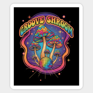 Groove Shroom – Psychedelic Disco Mushroom Art Magnet