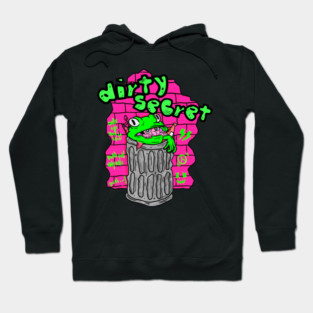 DIRTY SECRET - Trash Frog Graffiti Punk Art Hoodie