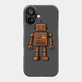 Distressed Vintage Toy Robot For Sci fi Fans and Nerds Phone Case
