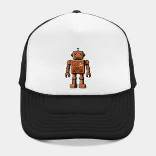 Distressed Vintage Toy Robot For Sci fi Fans and Nerds Hat