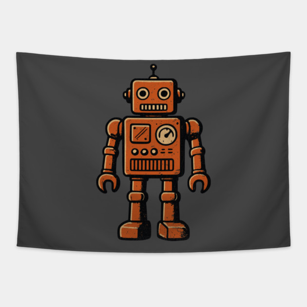 Distressed Vintage Toy Robot For Sci fi Fans and Nerds Tapestry by Joaddo