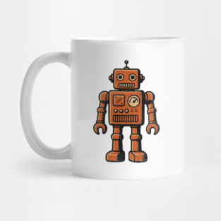 Distressed Vintage Toy Robot For Sci fi Fans and Nerds Mug