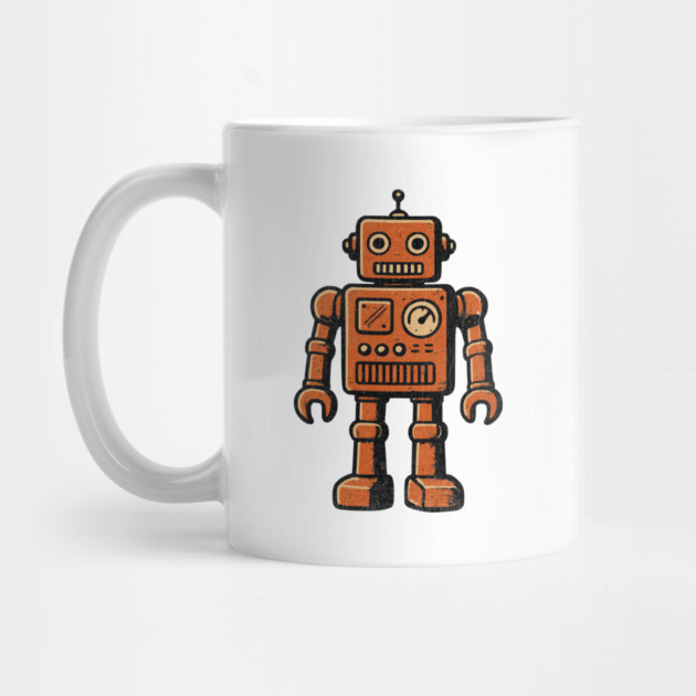 Distressed Vintage Toy Robot For Sci fi Fans and Nerds by Joaddo