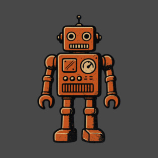 Distressed Vintage Toy Robot For Sci fi Fans and Nerds T-Shirt