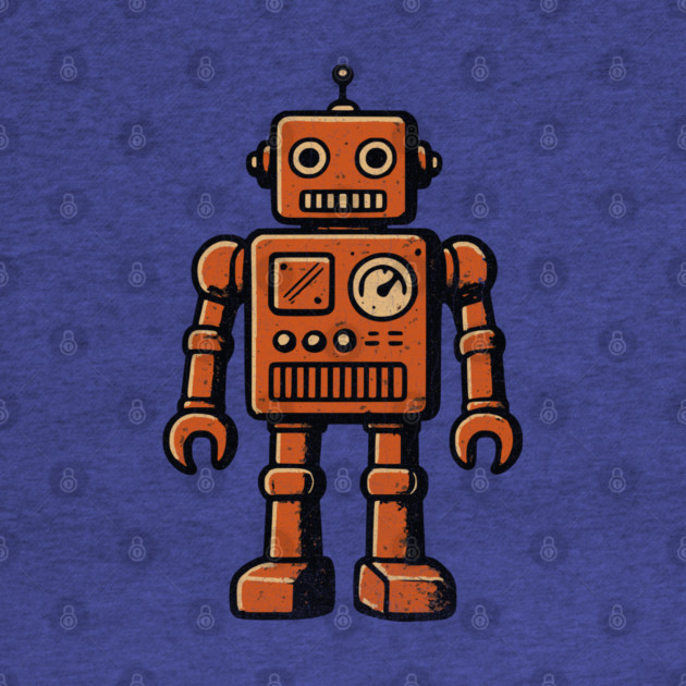 Distressed Vintage Toy Robot For Sci fi Fans and Nerds by Joaddo