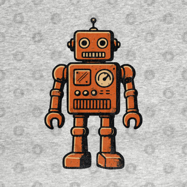 Distressed Vintage Toy Robot For Sci fi Fans and Nerds by Joaddo