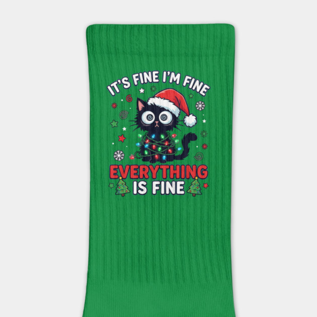 Funny Christmas Cat Chaos Humor by Creatifly Graphic Tees