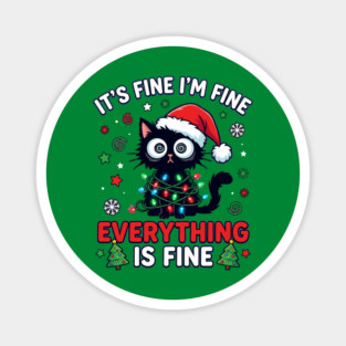 Funny Christmas Cat Chaos Humor Magnet