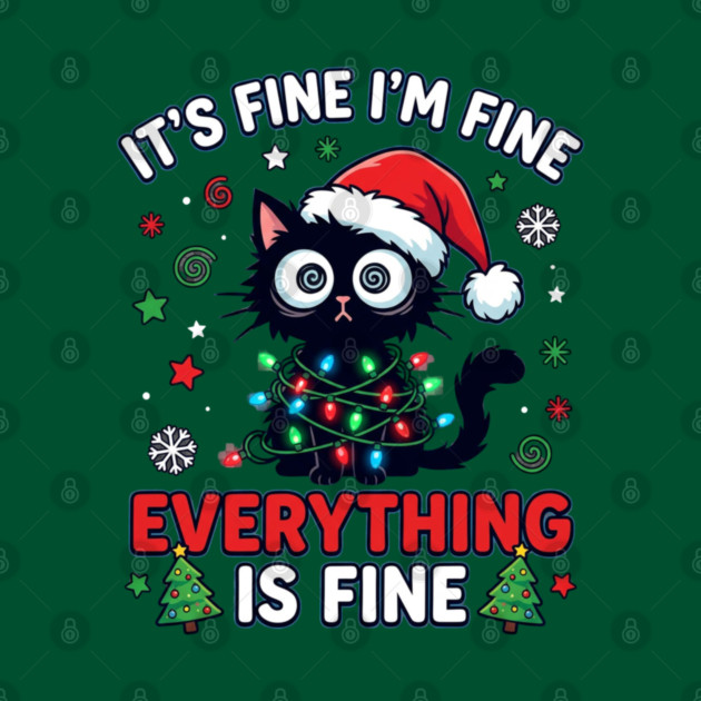 Funny Christmas Cat Chaos Humor by Creatifly Graphic Tees