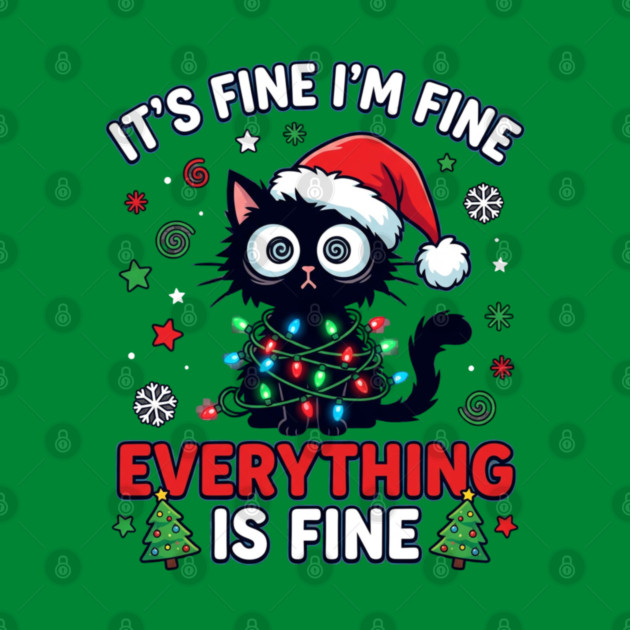 Funny Christmas Cat Chaos Humor by Creatifly Graphic Tees