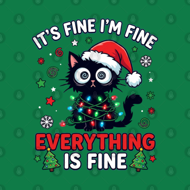 Funny Christmas Cat Chaos Humor by Creatifly Graphic Tees