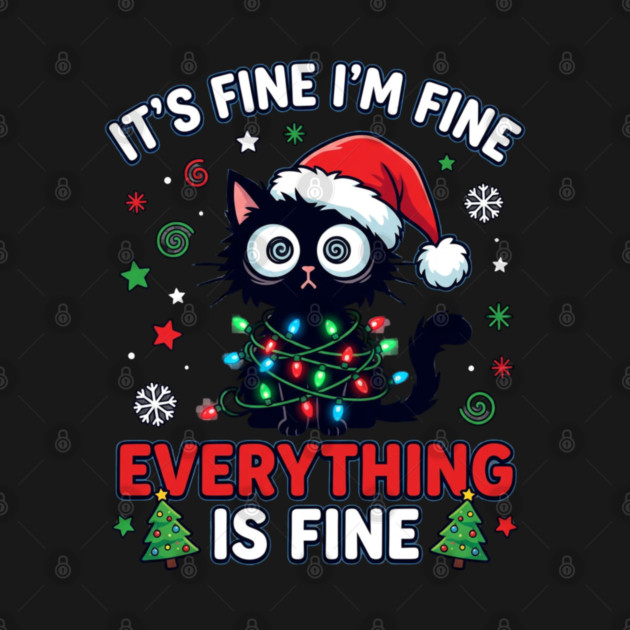 Funny Christmas Cat Chaos Humor by Creatifly Graphic Tees