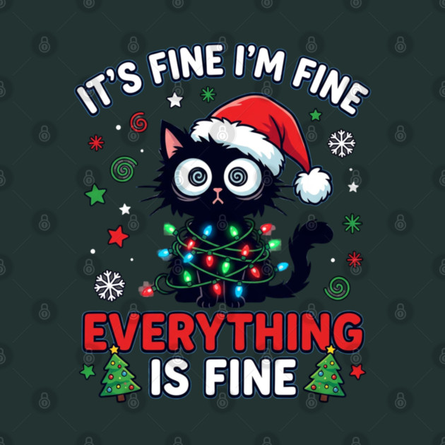 Funny Christmas Cat Chaos Humor by Creatifly Graphic Tees