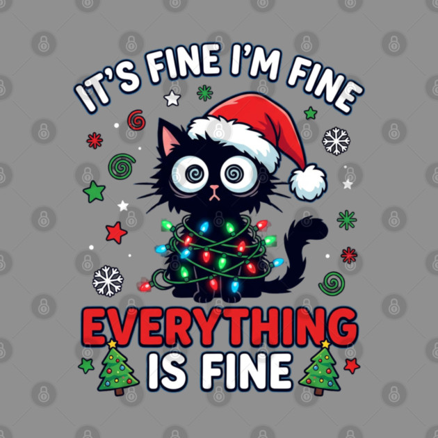 Funny Christmas Cat Chaos Humor by Creatifly Graphic Tees