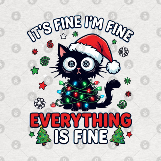 Funny Christmas Cat Chaos Humor by Creatifly Graphic Tees